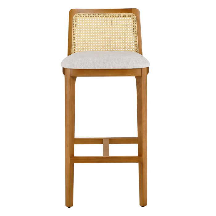 Monarch Wood and Rattan Bar Stool