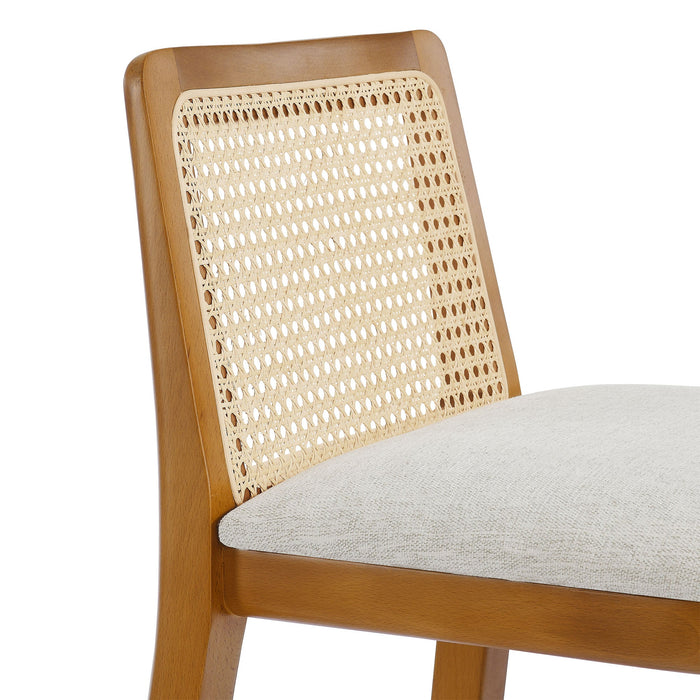 Monarch Wood and Rattan Bar Stool