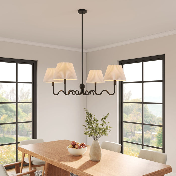 Wave Squiggle 4-Arm Pendant Light