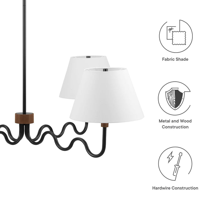 Sunlit Squiggle 4-Arm Pendant Light