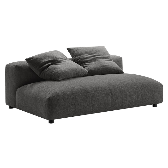 Solace  Modular Upholstered Fabric Armless Loveseat and Ottoman Set