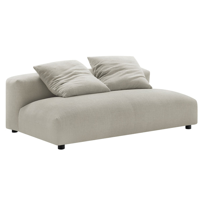 Solace  Modular Upholstered Fabric Armless Loveseat and Ottoman Set