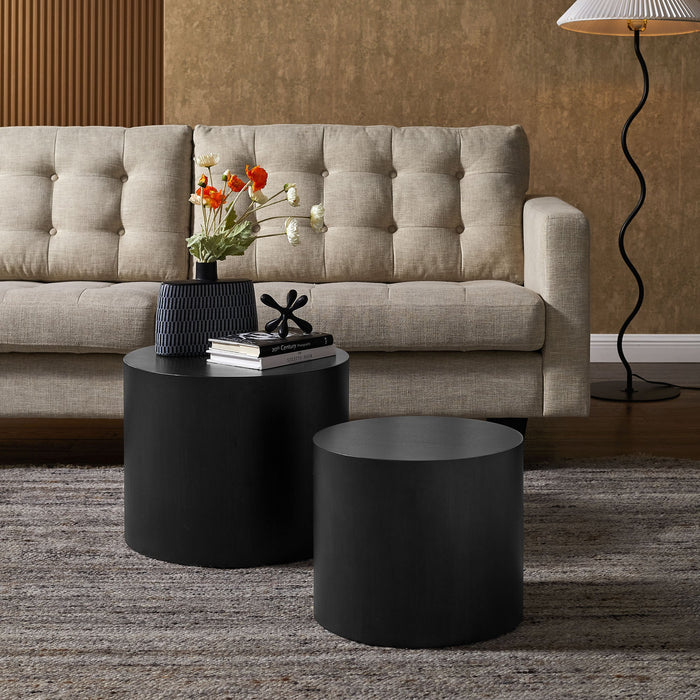 Amani  Round Nesting  Coffee Tables Set of 2