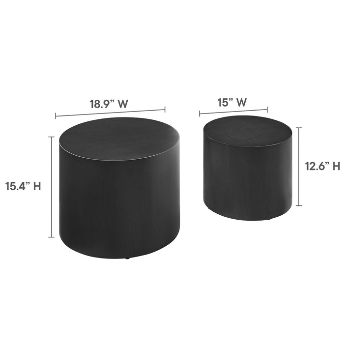 Amani  Round Nesting  Coffee Tables Set of 2