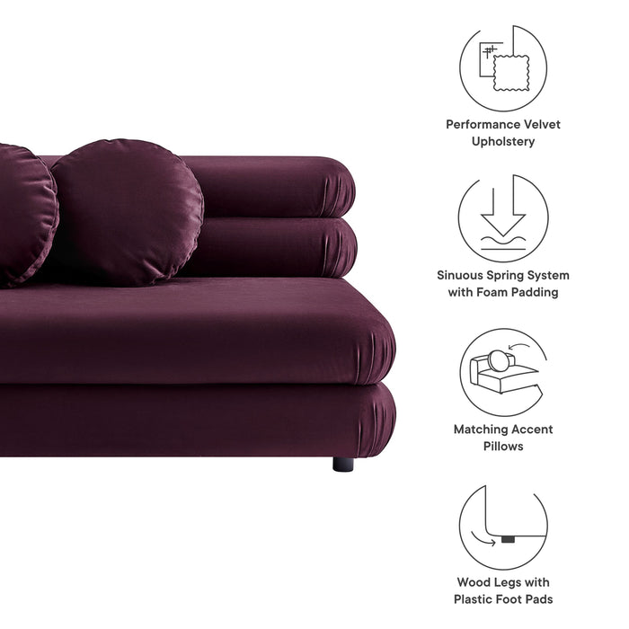 Jubilee Modular Performance Velvet Armless Loveseat