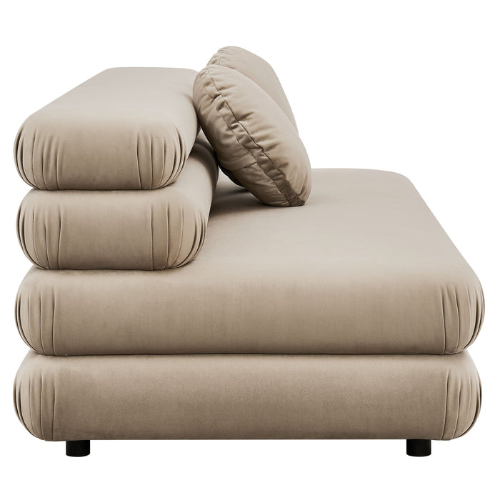 Jubilee Modular Performance Velvet Armless Loveseat