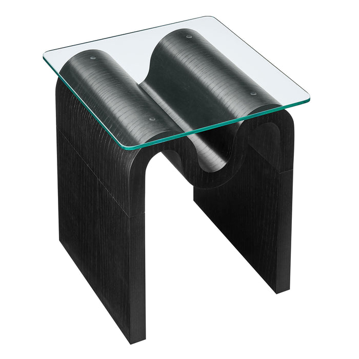 Ondine Glass Top Side Table