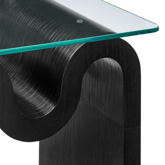 Ondine Glass Top Side Table