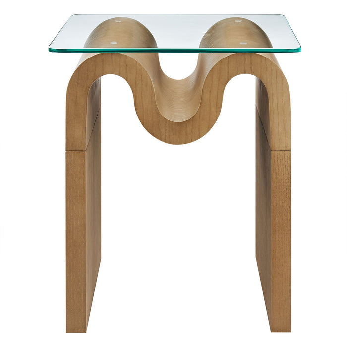 Ondine Glass Top Side Table