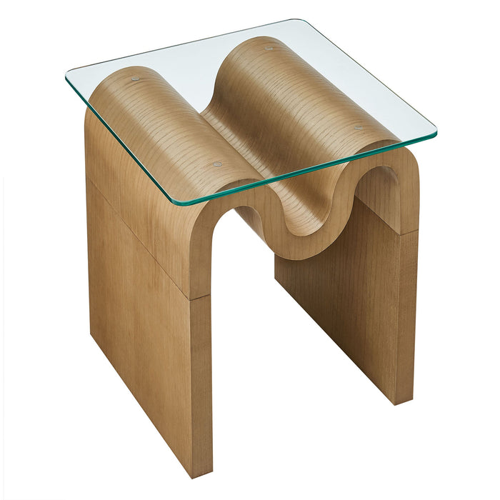 Ondine Glass Top Side Table