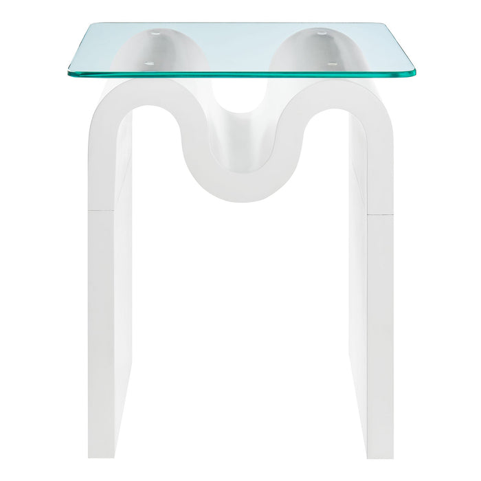 Ondine Glass Top Side Table