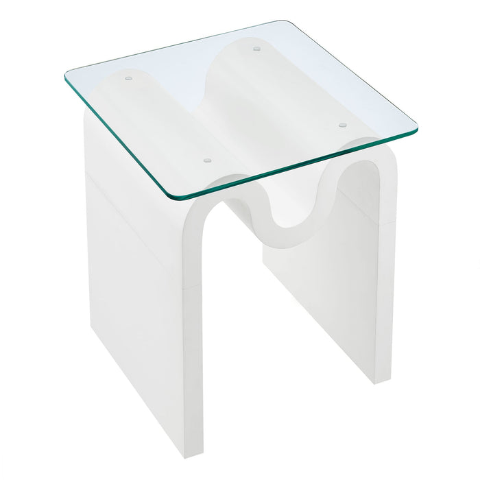 Ondine Glass Top Side Table