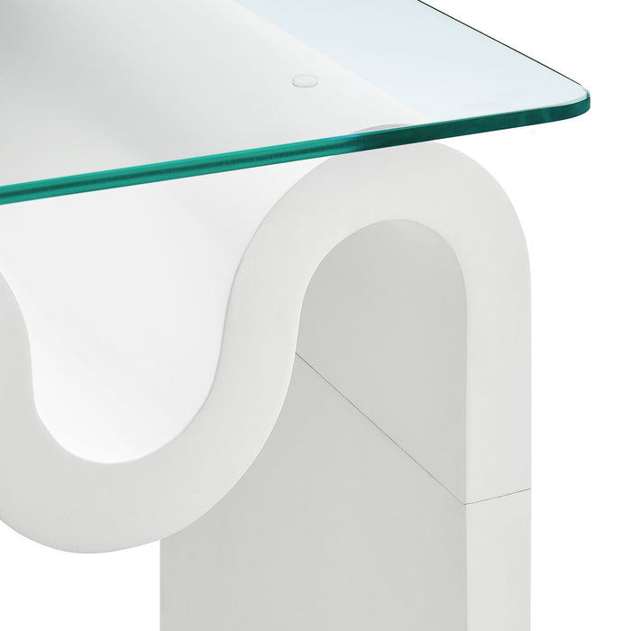 Ondine Glass Top Side Table