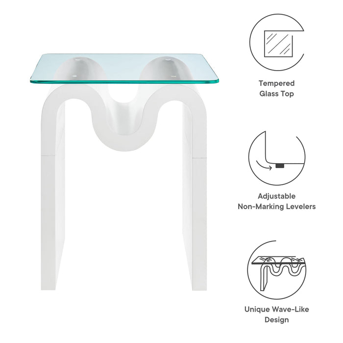 Ondine Glass Top Side Table