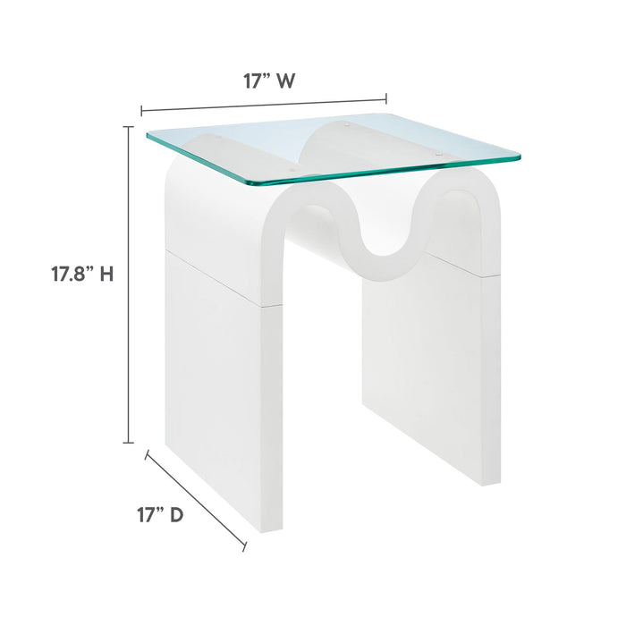 Ondine Glass Top Side Table