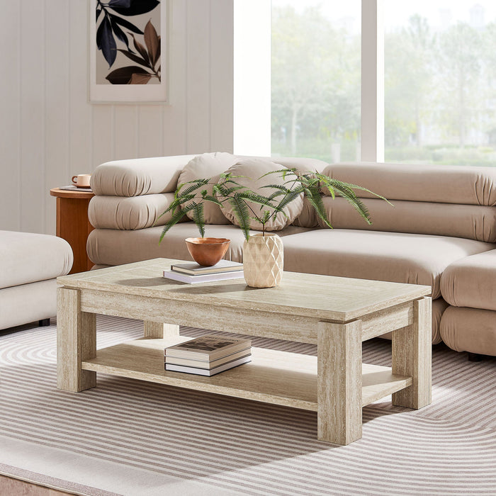 Hollis Travertine Coffee Table