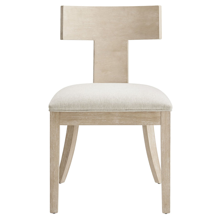 Peregrine Wood and Fabric Upholstered Dining Chairs Set of 2