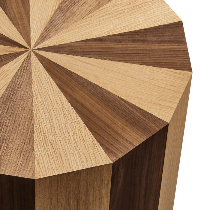 Twirl Two-Toned Wood Veneer Side Table