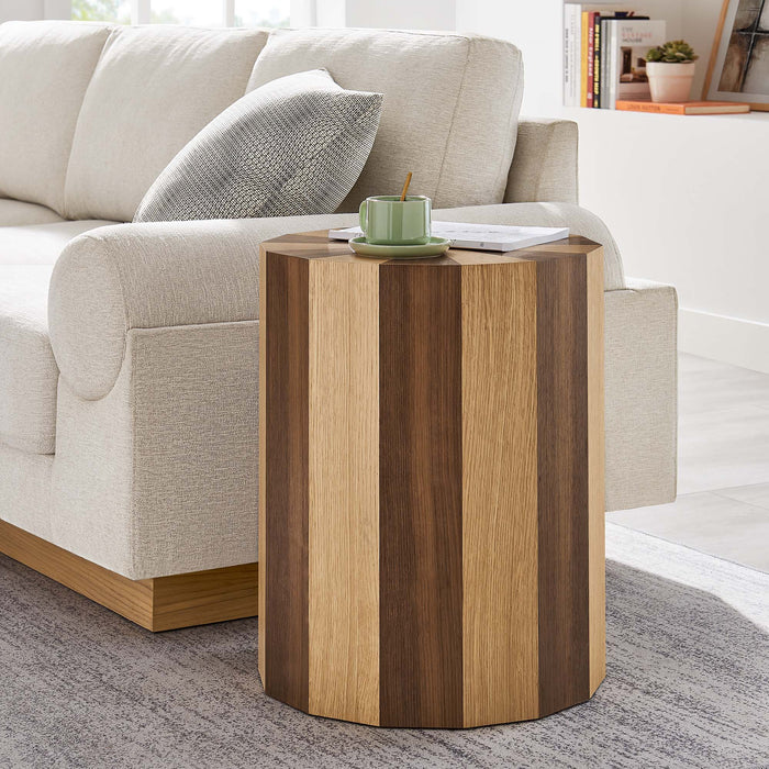 Twirl Two-Toned Wood Veneer Side Table