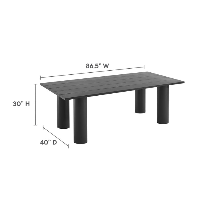 Nautica Outdoor Patio 87" Rectangular Aluminum Dining Table