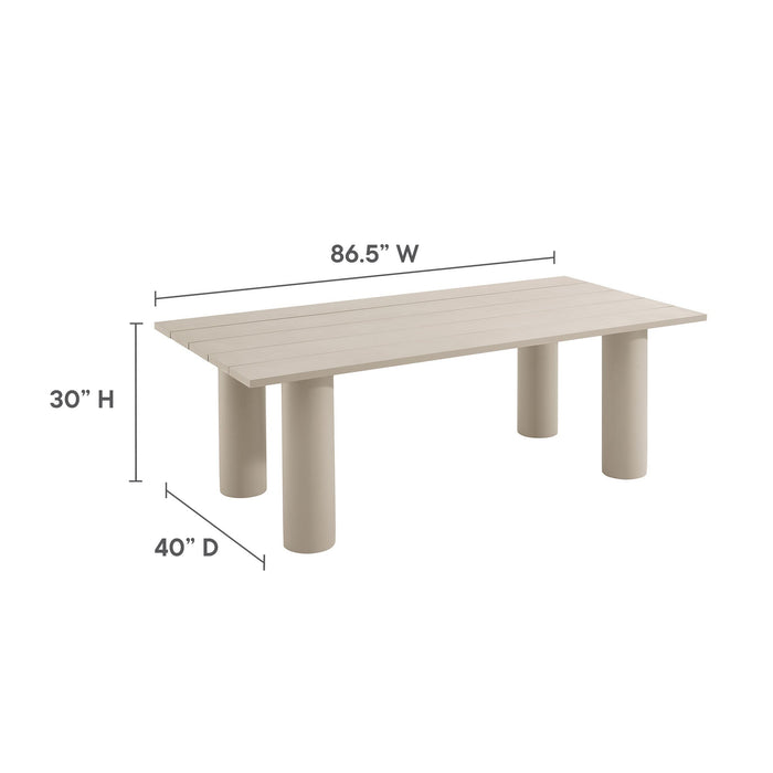 Nautica Outdoor Patio 87" Rectangular Aluminum Dining Table