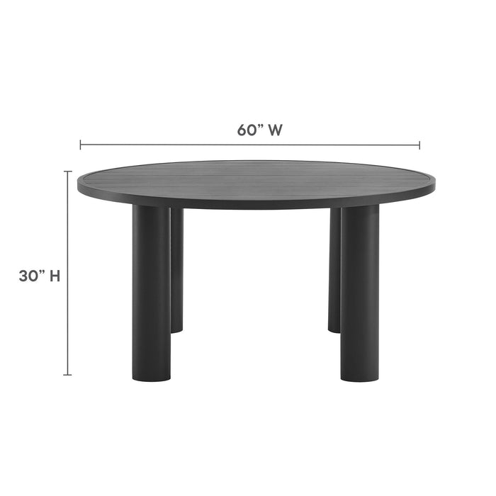 Nautica Outdoor Patio 60" Round Aluminum Dining Table