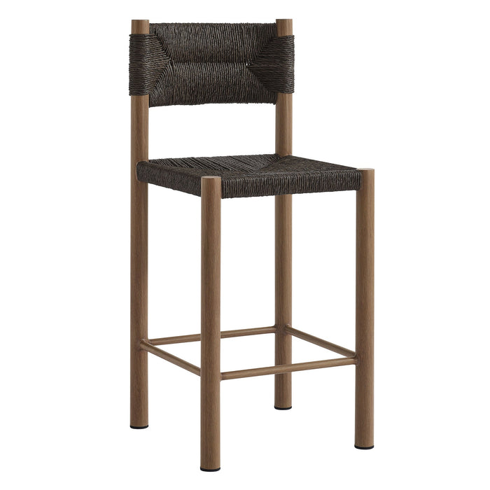 Parkland Outdoor Patio Rattan and Aluminum Counter Stools Set of 2