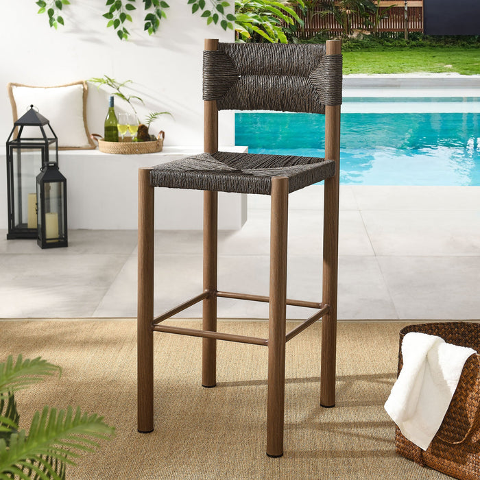 Parkland Outdoor Patio Rattan and Aluminum Bar Stools Set of 2