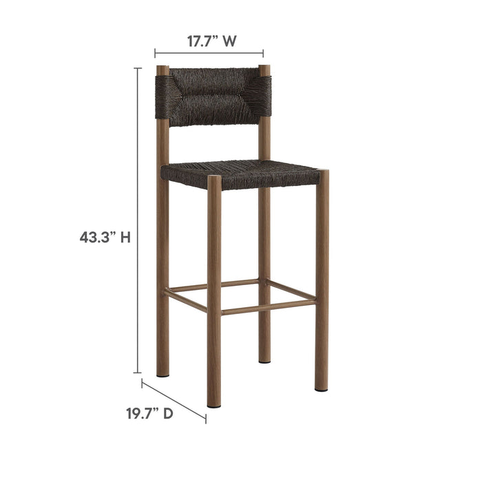 Parkland Outdoor Patio Rattan and Aluminum Bar Stools Set of 2