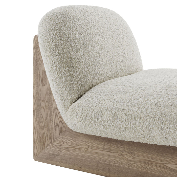 Loyal Boucle Fabric Accent Chair and Ottoman Set