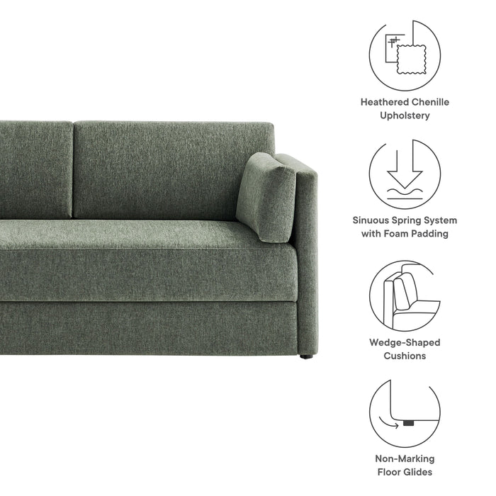 Linden Upholstered Heathered Chenille Sofa