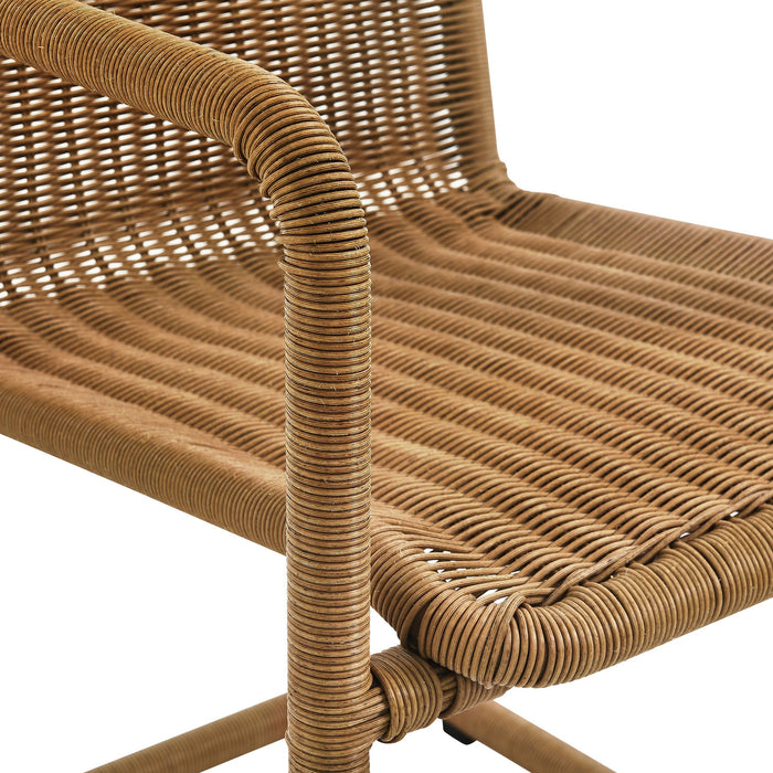 Abacus Outdoor Patio Wicker Dining Chairs Set of 2