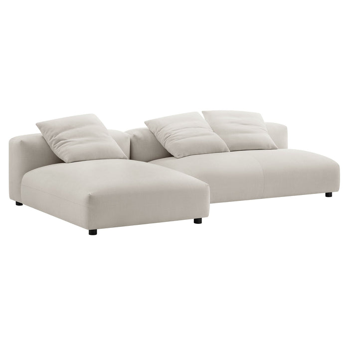 Solace 2-Piece Modular Upholstered Fabric Sectional Sofa With Chaise