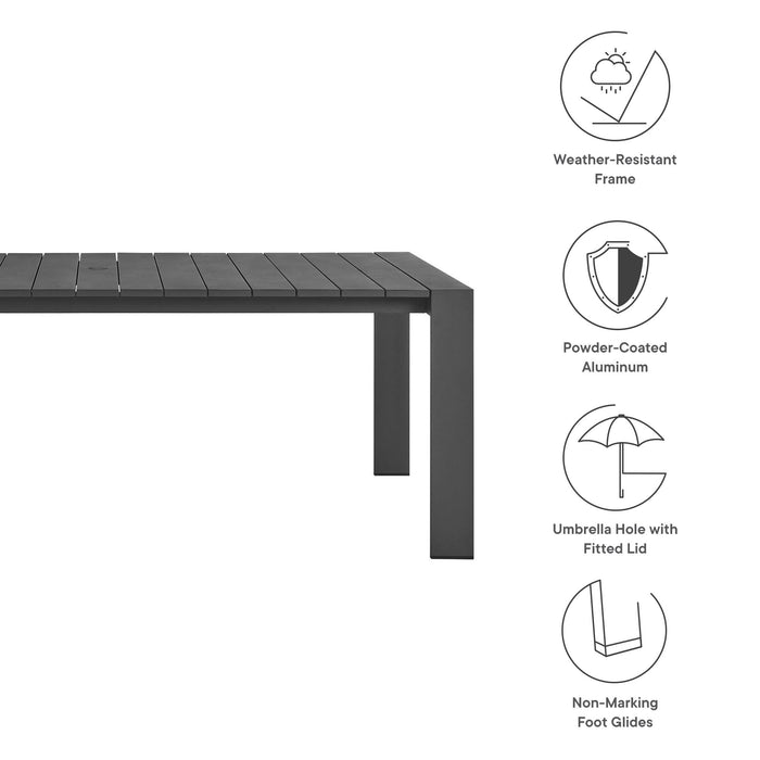 Tahoe Rectangular Outdoor Patio Aluminum Dining Table