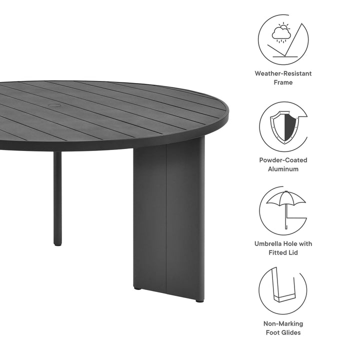 Tahoe Round Outdoor Patio Aluminum Dining Table