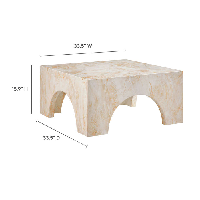 Valen Indoor - Outdoor Patio Arched Concrete Coffee Table