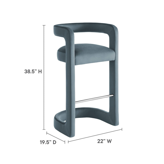 Winslow Performance Velvet Bar Stool