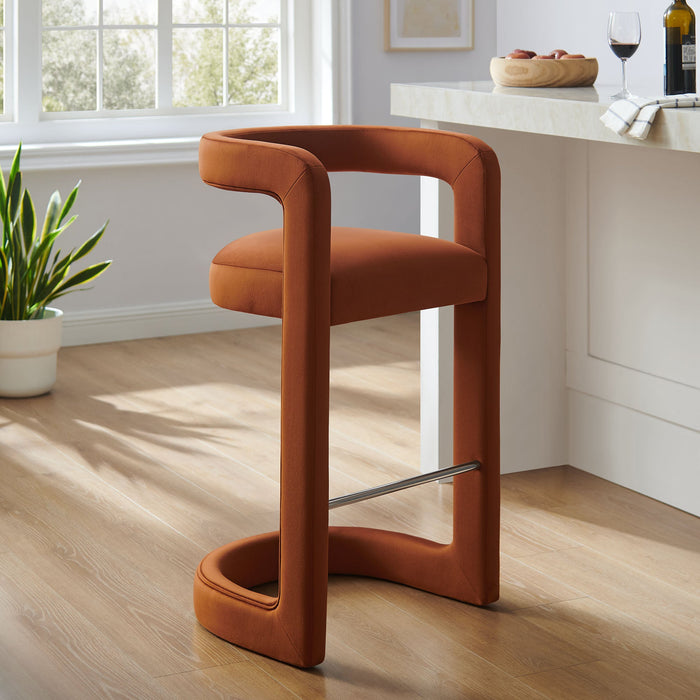 Winslow Performance Velvet Bar Stool