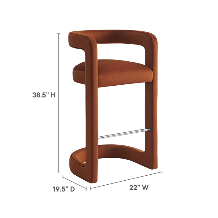 Winslow Performance Velvet Bar Stool