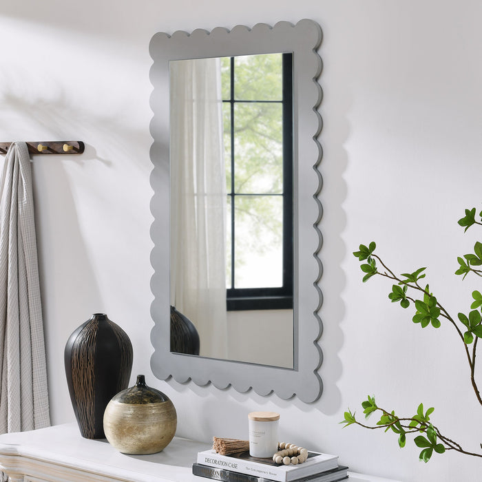 Emmeline Scalloped Rectangle Wall Mirror