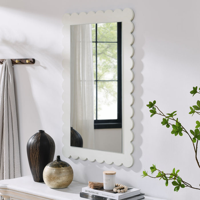 Emmeline Scalloped Rectangle Wall Mirror