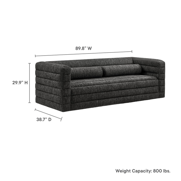 Relle Channel Tufted Boucle Upholstered Sofa