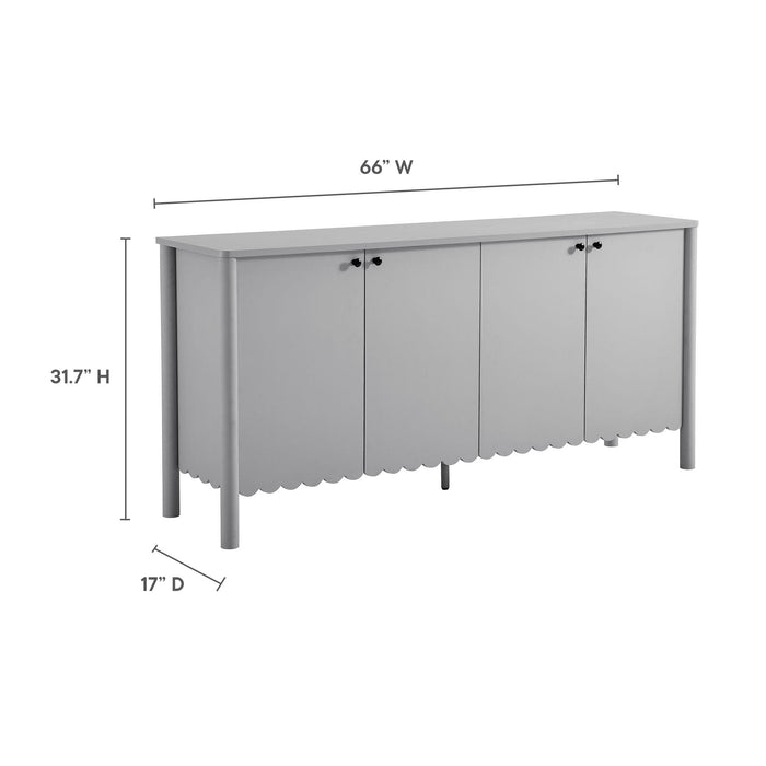 Emmeline 66" 4-Door Scalloped Sideboard Cabinet