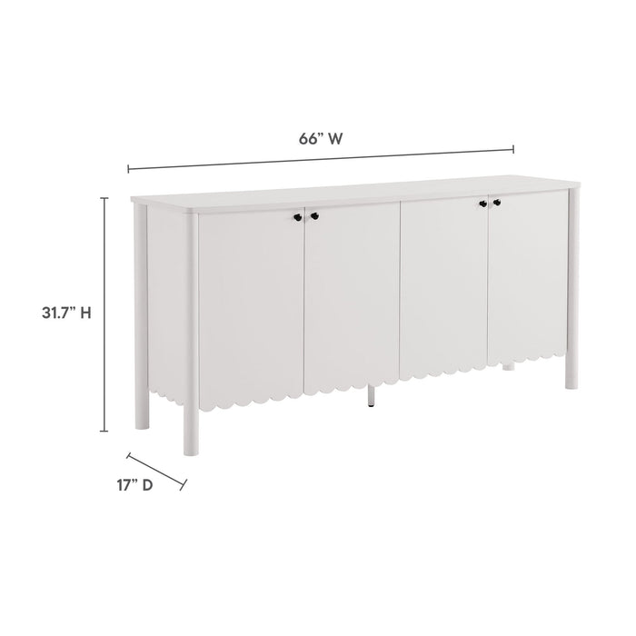 Emmeline 66" 4-Door Scalloped Sideboard Cabinet