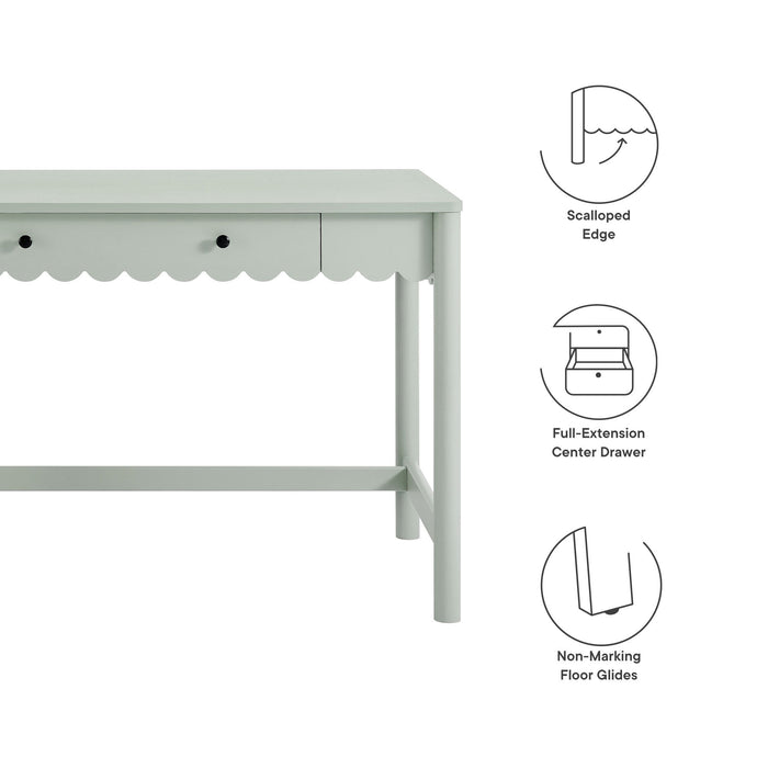 Emmeline 1-Drawer Scallop Writing Desk