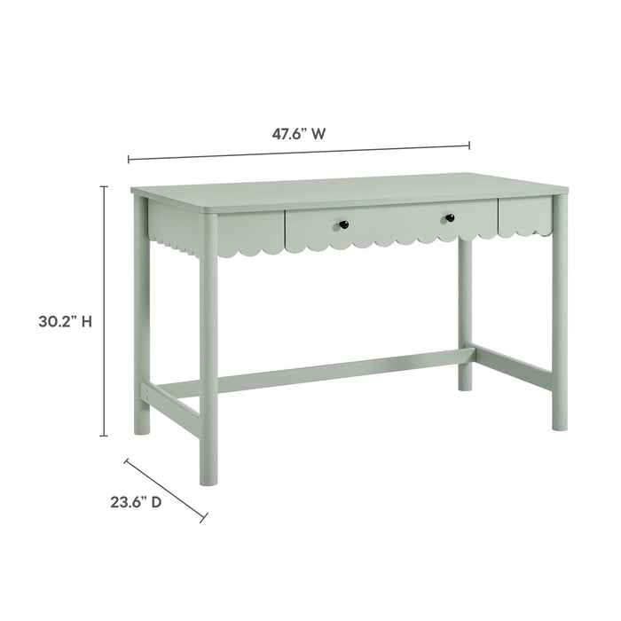 Emmeline 1-Drawer Scallop Writing Desk