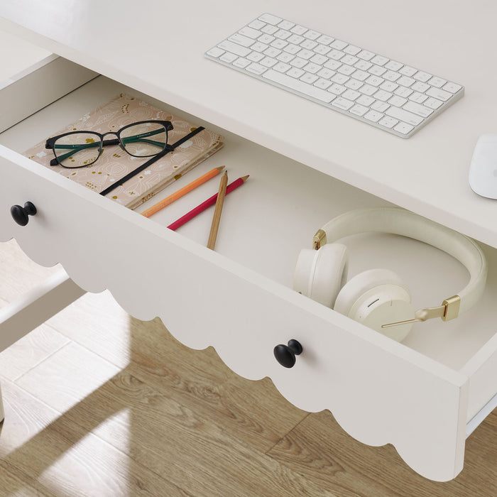 Emmeline 1-Drawer Scallop Writing Desk