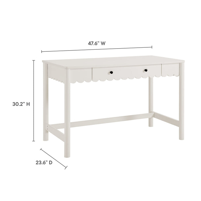 Emmeline 1-Drawer Scallop Writing Desk