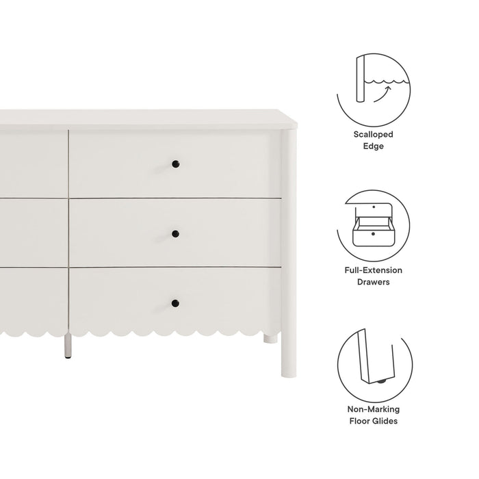 Emmeline Scalloped 6-Drawer Dresser