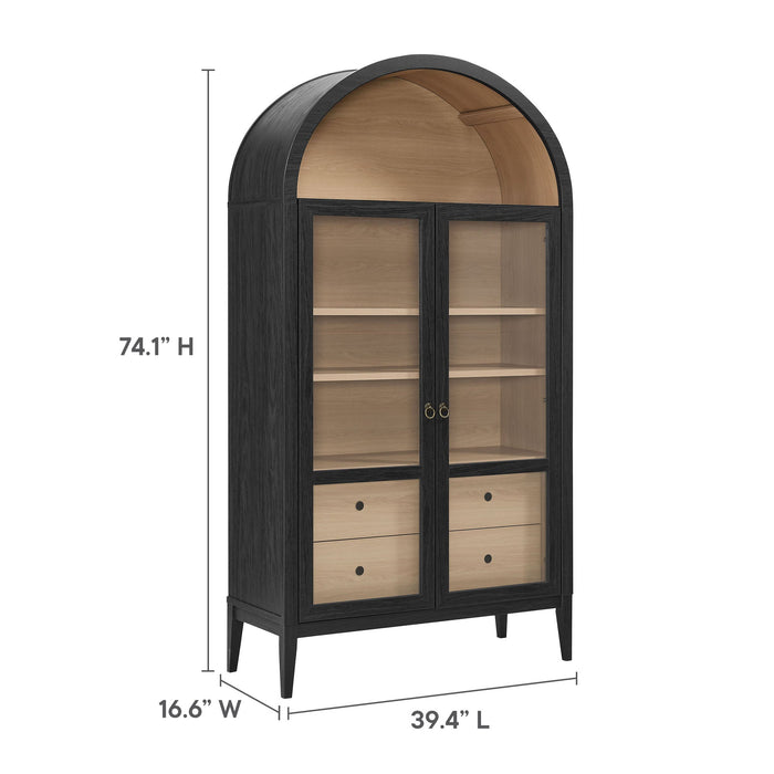 Nolan 74" Tall Arched Storage Display Cabinet